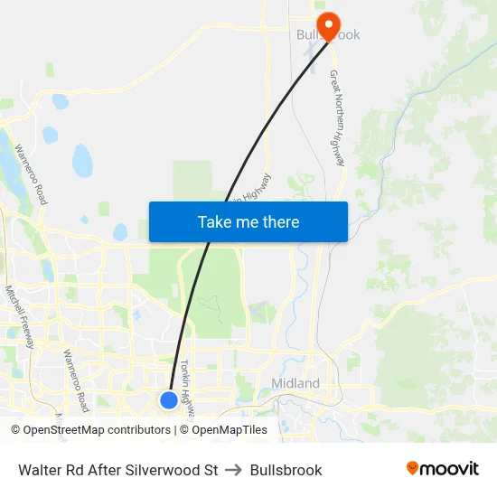 Walter Rd After Silverwood St to Bullsbrook map