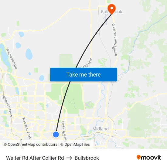 Walter Rd After Collier Rd to Bullsbrook map
