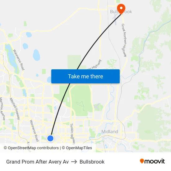 Grand Prom After Avery Av to Bullsbrook map