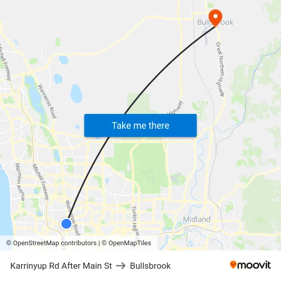 Karrinyup Rd After Main St to Bullsbrook map
