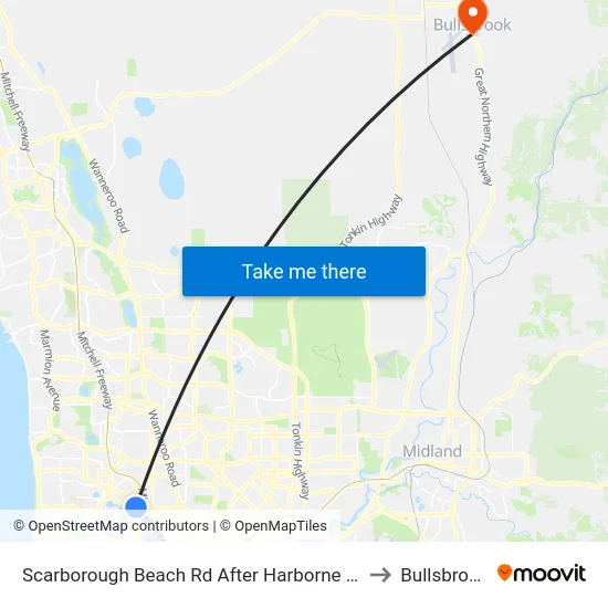 Scarborough Beach Rd After Harborne St to Bullsbrook map