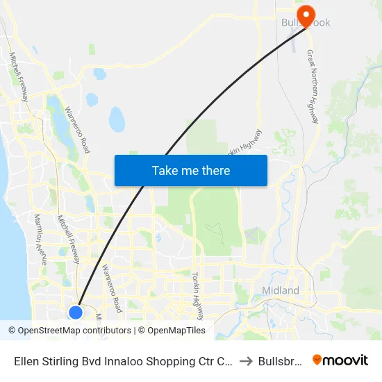 Ellen Stirling Bvd Innaloo Shopping Ctr Cat Id 35 to Bullsbrook map