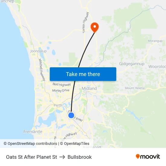 Oats St After Planet St to Bullsbrook map