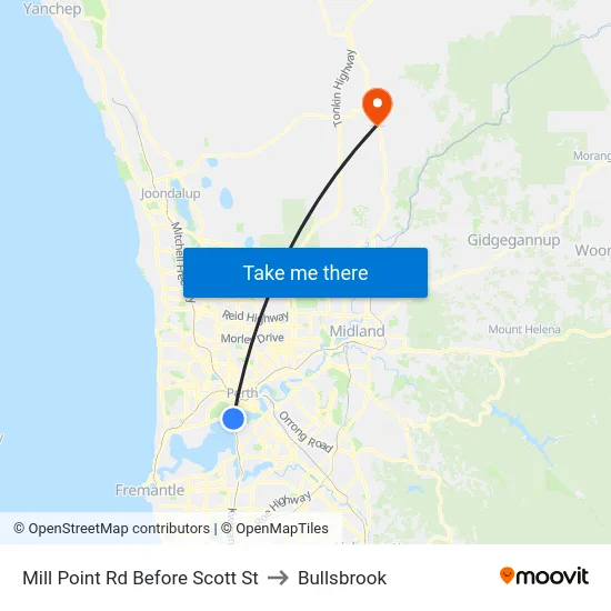 Mill Point Rd Before Scott St to Bullsbrook map