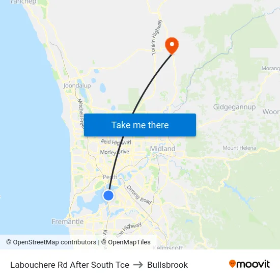 Labouchere Rd After South Tce to Bullsbrook map