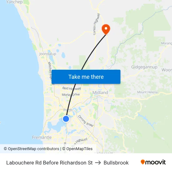 Labouchere Rd Before Richardson St to Bullsbrook map