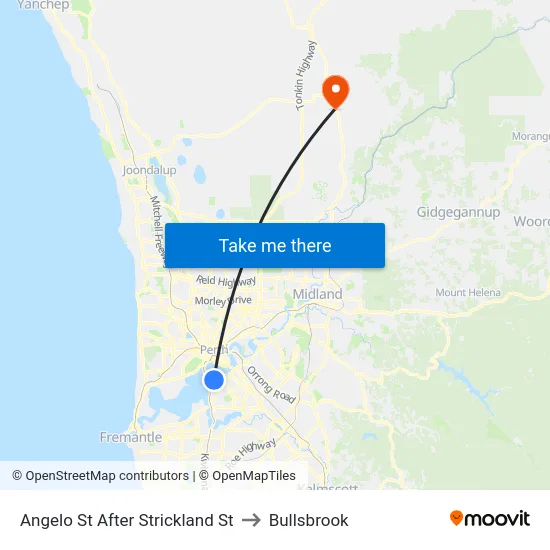 Angelo St After Strickland St to Bullsbrook map
