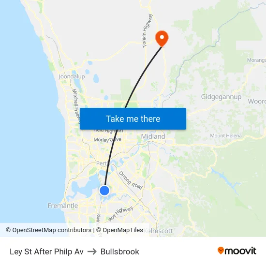 Ley St After Philp Av to Bullsbrook map