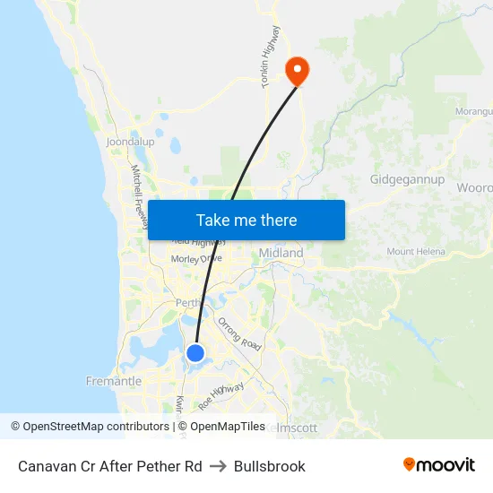 Canavan Cr After Pether Rd to Bullsbrook map