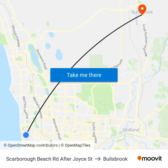 Scarborough Beach Rd After Joyce St to Bullsbrook map