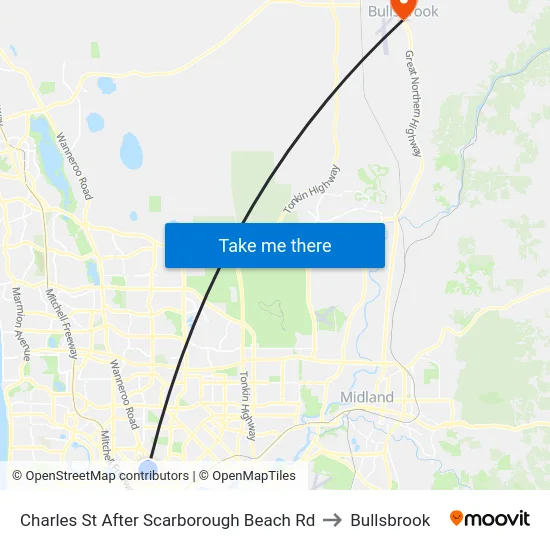 Charles St After Scarborough Beach Rd to Bullsbrook map