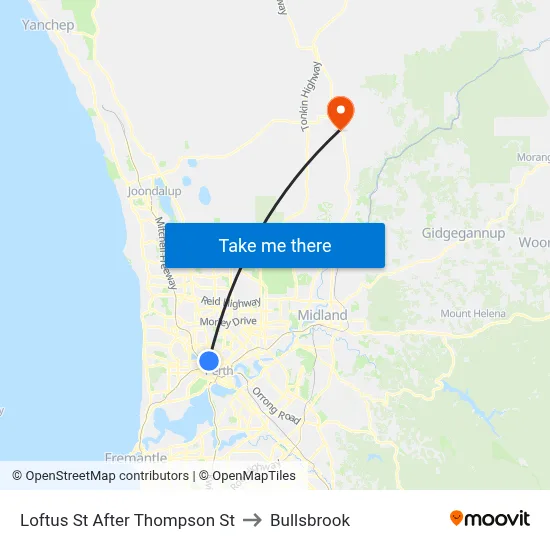 Loftus St After Thompson St to Bullsbrook map