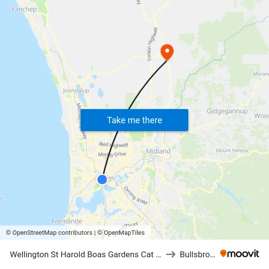 Wellington St Harold Boas Gardens Cat Id 41 to Bullsbrook map