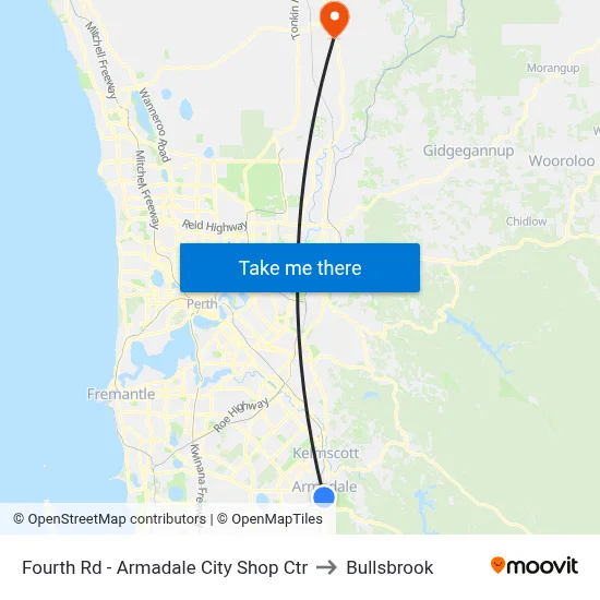 Fourth Rd - Armadale City Shop Ctr to Bullsbrook map