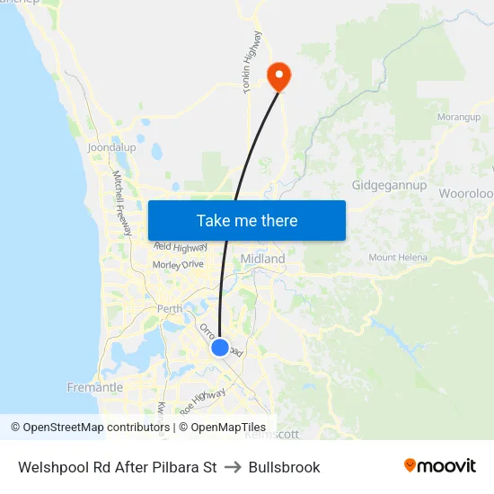 Welshpool Rd After Pilbara St to Bullsbrook map