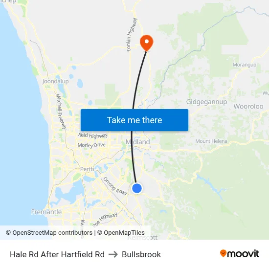 Hale Rd After Hartfield Rd to Bullsbrook map