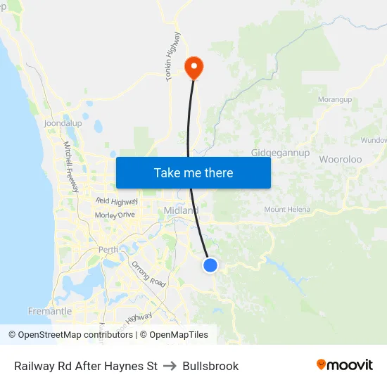 Railway Rd After Haynes St to Bullsbrook map
