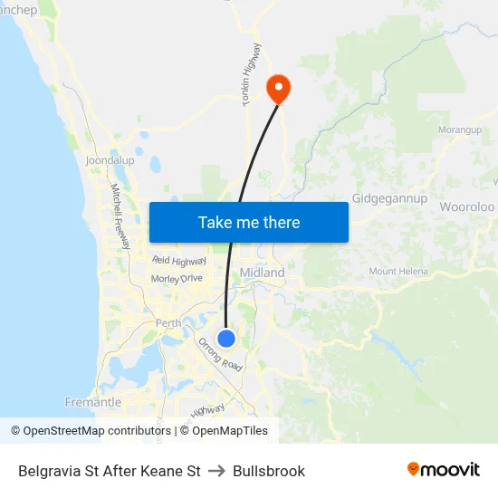 Belgravia St After Keane St to Bullsbrook map