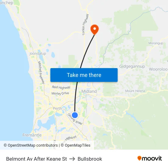 Belmont Av After Keane St to Bullsbrook map
