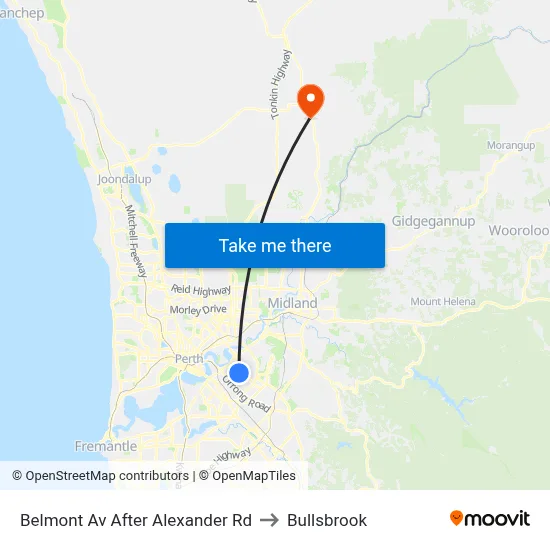 Belmont Av After Alexander Rd to Bullsbrook map