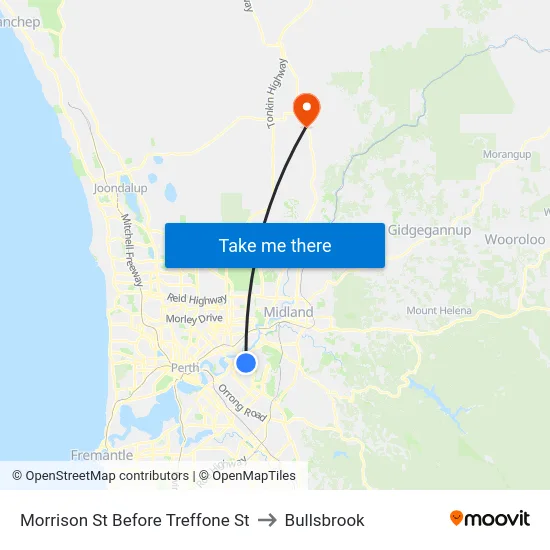 Morrison St Before Treffone St to Bullsbrook map