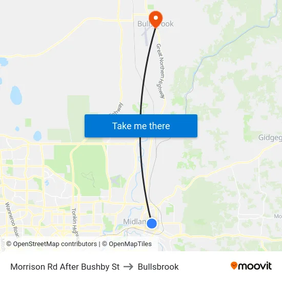 Morrison Rd After Bushby St to Bullsbrook map