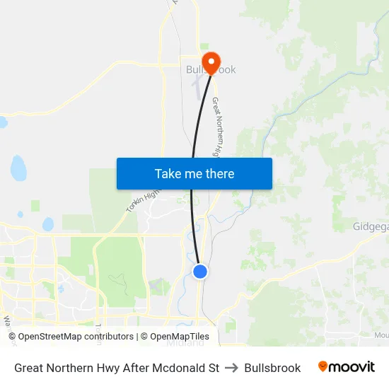 Great Northern Hwy After Mcdonald St to Bullsbrook map