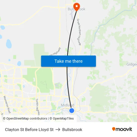 Clayton St Before Lloyd St to Bullsbrook map