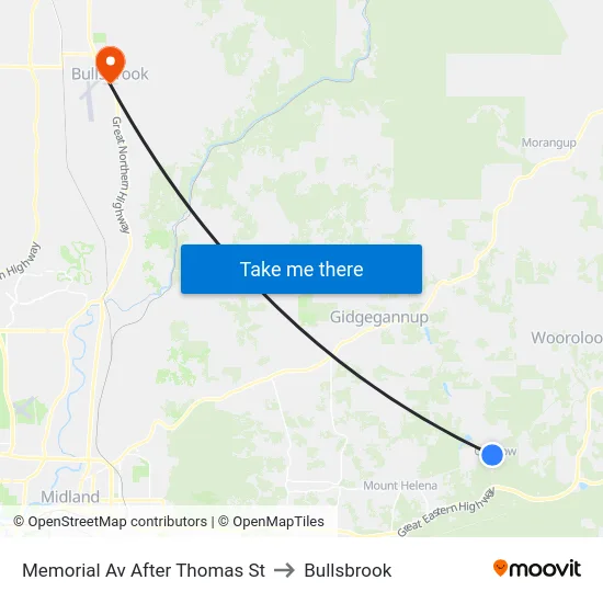 Memorial Av After Thomas St to Bullsbrook map