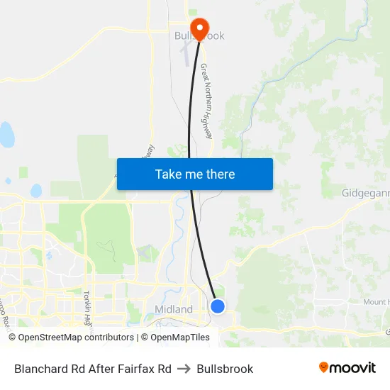 Blanchard Rd After Fairfax Rd to Bullsbrook map