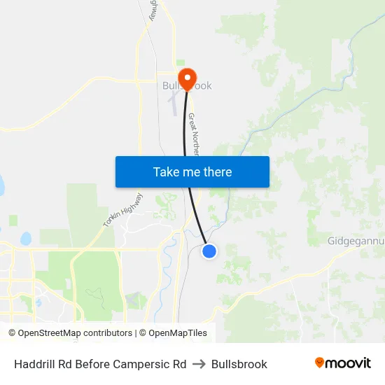Haddrill Rd Before Campersic Rd to Bullsbrook map