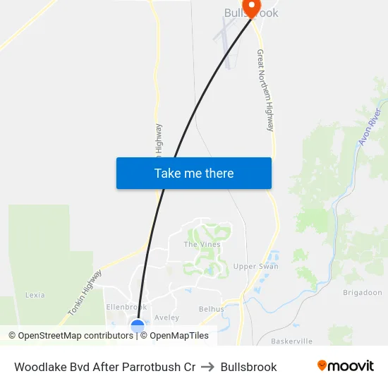 Woodlake Bvd After Parrotbush Cr to Bullsbrook map