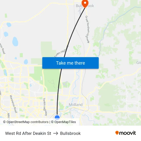 West Rd After Deakin St to Bullsbrook map