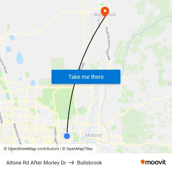Altone Rd After Morley Dr to Bullsbrook map