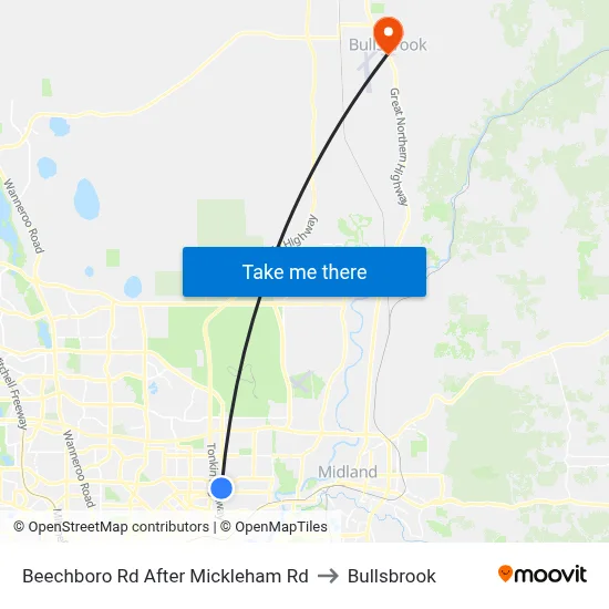 Beechboro Rd After Mickleham Rd to Bullsbrook map