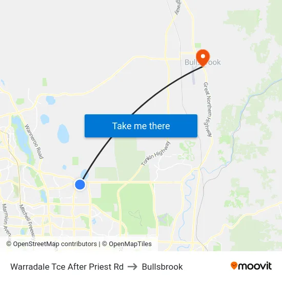 Warradale Tce After Priest Rd to Bullsbrook map