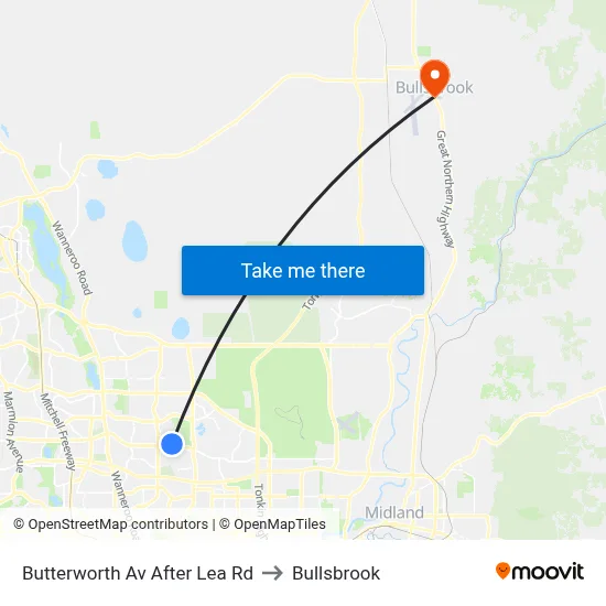 Butterworth Av After Lea Rd to Bullsbrook map