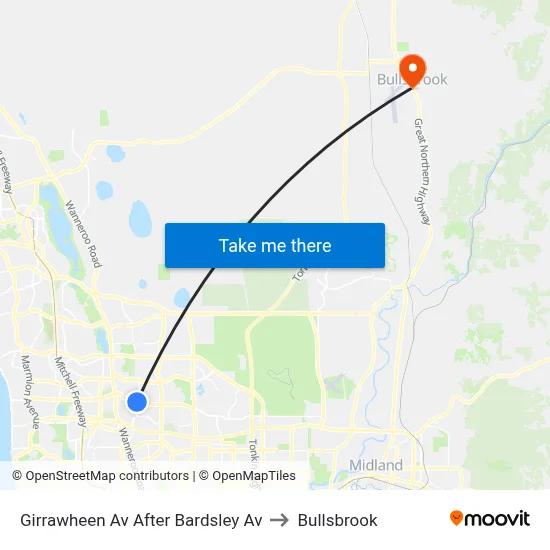 Girrawheen Av After Bardsley Av to Bullsbrook map