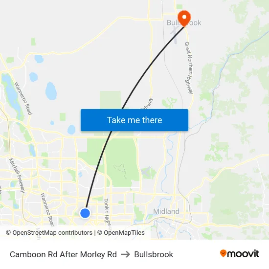 Camboon Rd After Morley Rd to Bullsbrook map