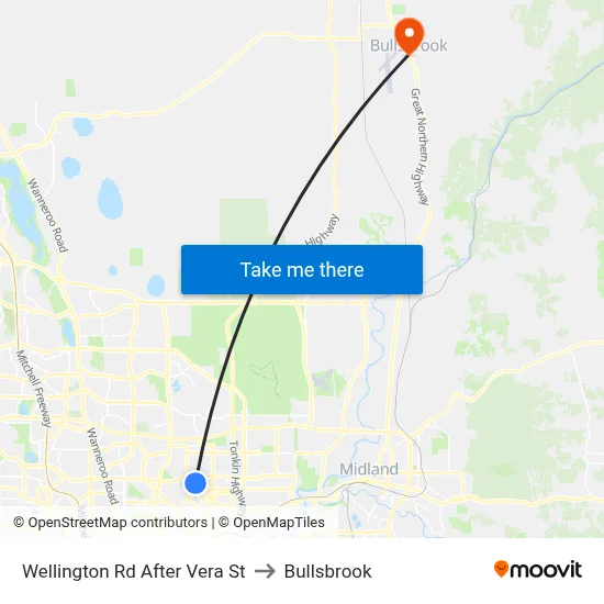 Wellington Rd After Vera St to Bullsbrook map