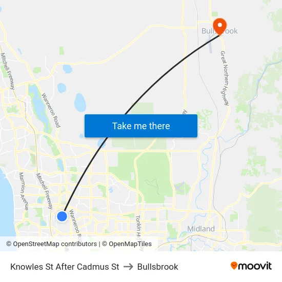 Knowles St After Cadmus St to Bullsbrook map