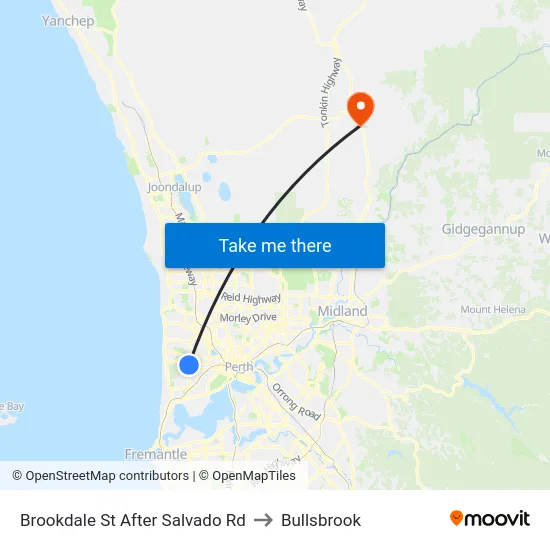 Brookdale St After Salvado Rd to Bullsbrook map