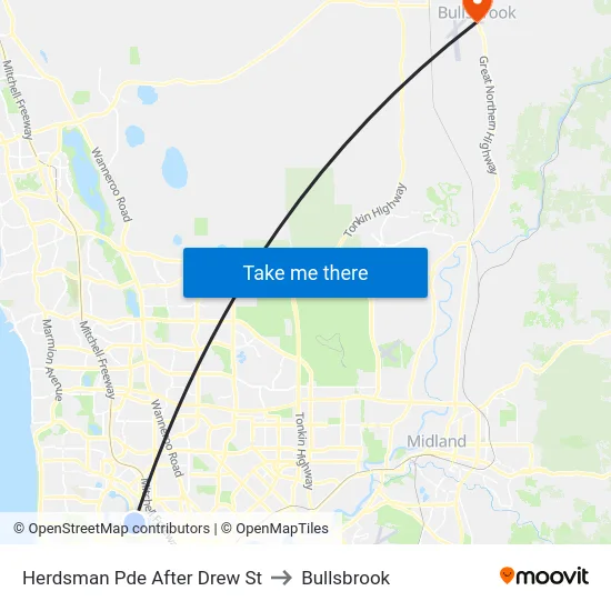 Herdsman Pde After Drew St to Bullsbrook map