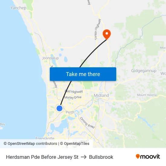 Herdsman Pde Before Jersey St to Bullsbrook map