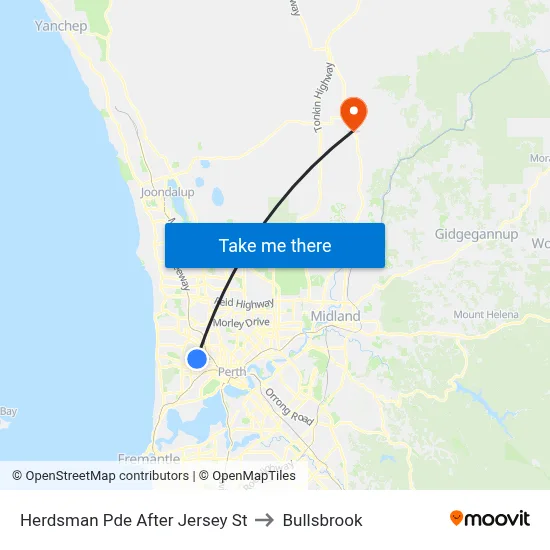 Herdsman Pde After Jersey St to Bullsbrook map