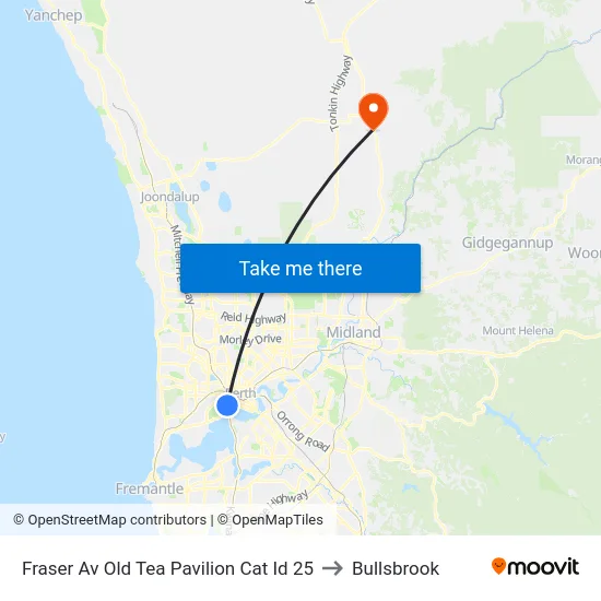 Fraser Av Old Tea Pavilion Cat Id 25 to Bullsbrook map