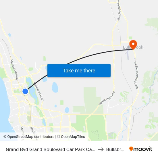 Grand Bvd Grand Boulevard Car Park Cat Id 27 to Bullsbrook map
