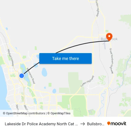 Lakeside Dr Police Academy North Cat Id 7 to Bullsbrook map
