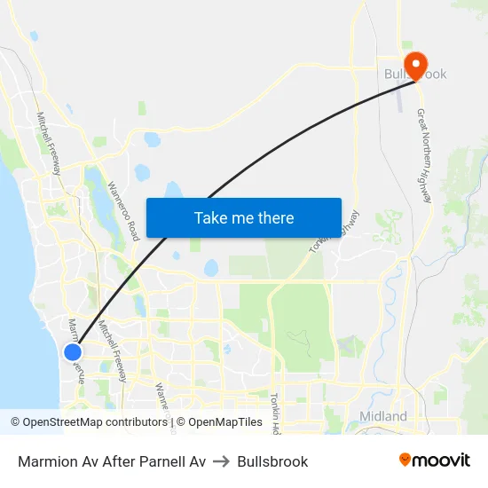 Marmion Av After Parnell Av to Bullsbrook map