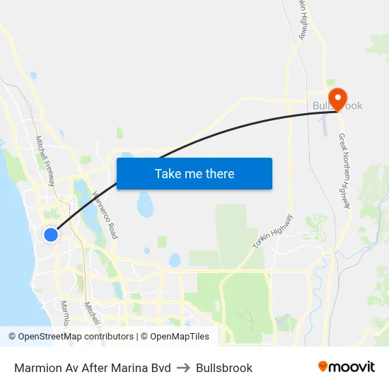 Marmion Av After Marina Bvd to Bullsbrook map